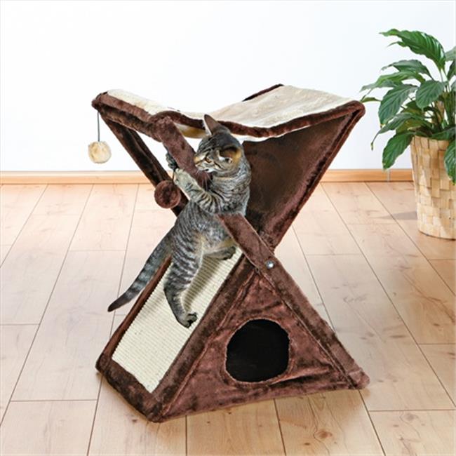 TRIXIE Pet Products 44770 Miguel Fold-and-Store Cat Tower- Beige - Brown