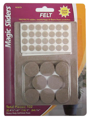 Protective Pads Felt Self Adhesive Oatmeal Assorted Oatmeal