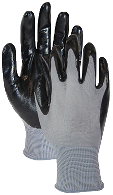 T319TM Black & Gray Nitrile Palm Extra Grip Glove- Medium