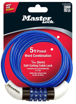 Picture of Master Lock 8152ASTWD 5 ft. Bike Cable With Alpha Combination Barrel Lock