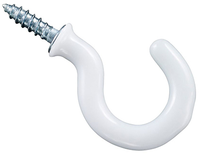 N119-728 1 in. Vinyl Coated Cup Hook - White