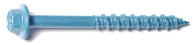 Masonry Screw, 5/16" Dia., Hex, 3-1/4" L, Steel Blue Ruspert, 50 PK