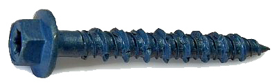 Masonry Screw, 5/16" Dia., Hex, 2-1/4" L, Steel Blue Ruspert, 50 PK