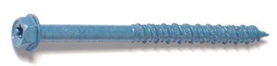 Masonry Screw, 1/4" Dia., Hex, 3 1/4 in L, Steel Blue Ruspert, 100 PK