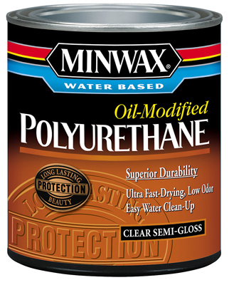Picture of Minwax 63020 Semi-Gloss Water Based Oil Modified Polyurethane - 1 Quart