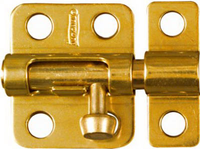 N213-405 2 in. Bright Brass Finish Solid Brass Barrel Bolt