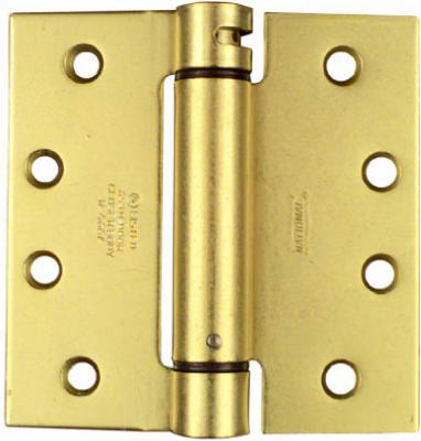 N184-572 4 x 4 in. Single Pack Dull Brass Finish, Mortise Spring Hinge