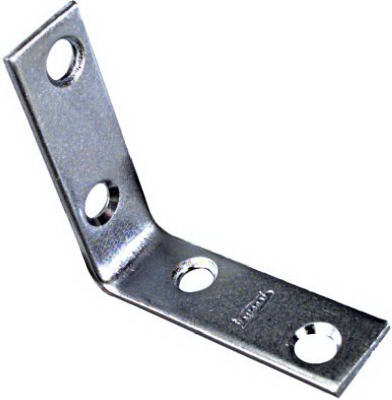 N113-308 2 x 0.63 in. Corner Iron With Screws, Zinc, Pack - 4