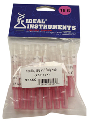 Picture of Neogen 9355 18 Gauge x 1 in. Poly Hub Disposable Needle- 25 Pack