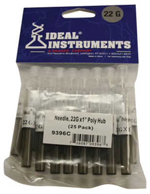 Picture of Neogen 9396 22 Gauge x 1 in. Poly Hub Disposable Needle- 25 Pack