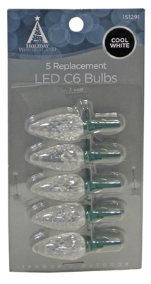 11201-88 HW C6 Cool White LED Replacement Bulb- 5 Pack