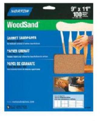 Picture of Norton 07660747990 9 x 11 in. 100 Medium Grit- Garnet Wood Sanding Sheets- 5 Pack