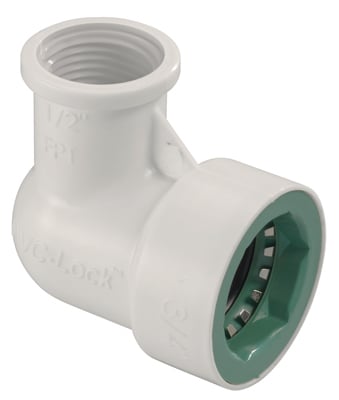 34775 0.75 in. PVC Lock x 0.50 Female Pipe Thread Elbow