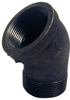 B-S4512 1.25 in. Black Street Elbow- 45 Degree