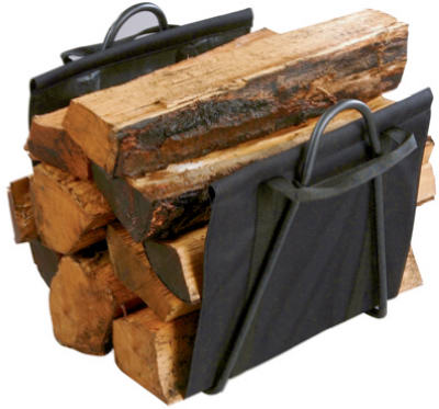 Picture of Panacea 15216 Black Fireplace Log Tote With Steel Stand