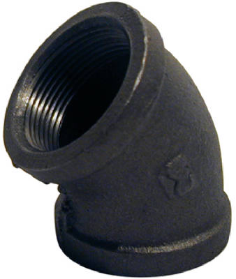 B-L4507 0.75 in. Black 45 Degree Equal Elbow