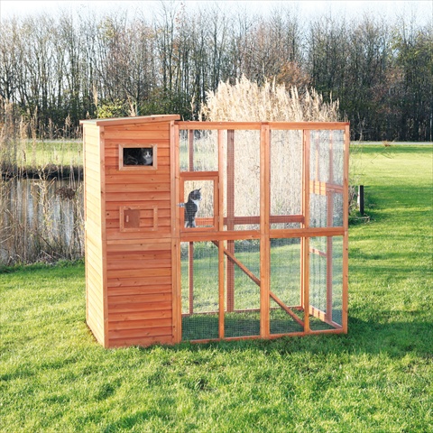 Picture of TRIXIE Pet Products 44096 Wooden Outdoor Cat Run