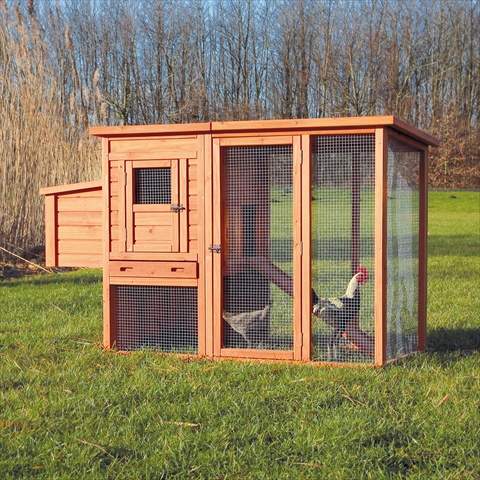 Picture of TRIXIE Pet Products 55961 Chicken Coop With Outdoor Run - Glazed Pine - Glazed Pine