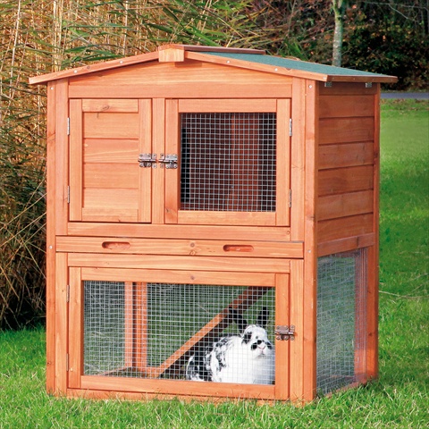 Picture of TRIXIE Pet Products 62338 Rabbit Hutch With Peaked Roof- Small