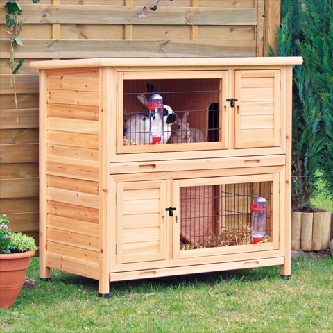 Picture of TRIXIE Pet Products 62405 2-Story Rabbit Hutch- Medium