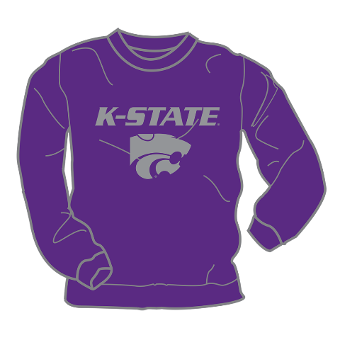 Picture of W Republic College Crew-Neck Kansas State- Purple - Large