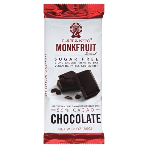 Picture of LAKANTO CHOC BAR 55% GF SGR FREE-3 OZ -Pack of 8