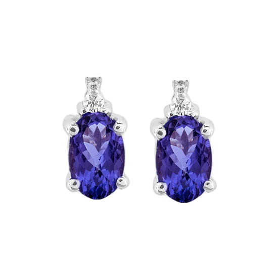 ERL1307TD Oval Tanzanite And Diamond Earring Set In 14K Gold
