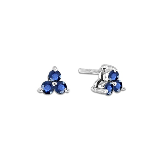0.40 Ct. Sapphire Three Stone Earrings In 14K Gold