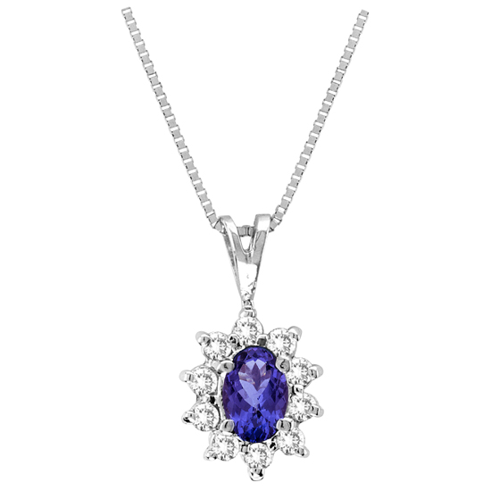 PA102TD 0.35 Ct. Tanzanite And Diamond Pendant Set In 14K Gold