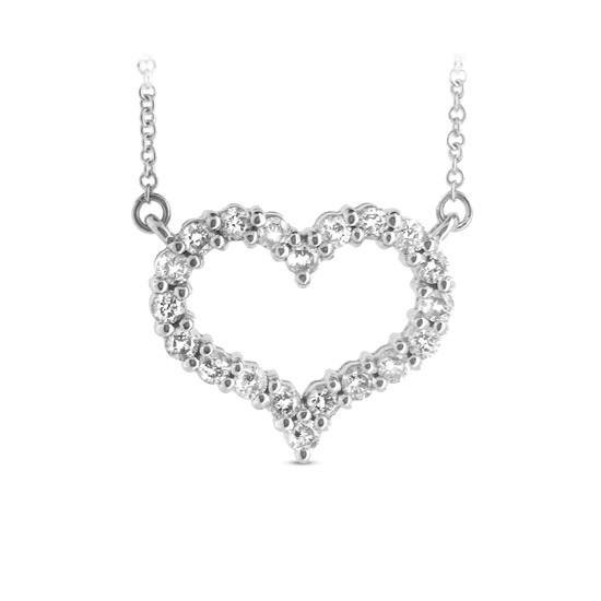 PRL1290-050 14K Gold Heart Pendant With 0.50 Ct. Of Diamonds