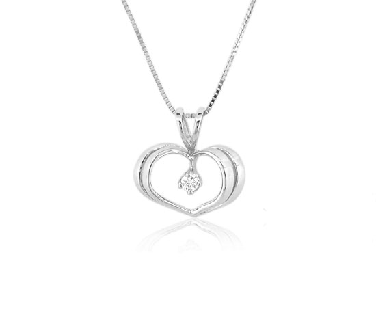 0.04 Ct. Diamond Heart Pendant In 14K Gold