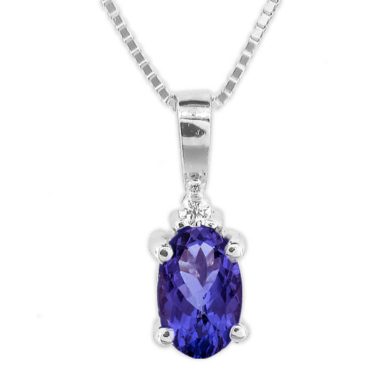 PRL1307TD 0.49 Ct. Tanzanite And Diamond Pendant Set In 14K Gold