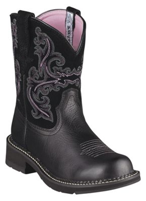 10004729 Fatbaby II Western Boots for Ladies, Black Deertan, 6 Medium -  Ariat, 74823141