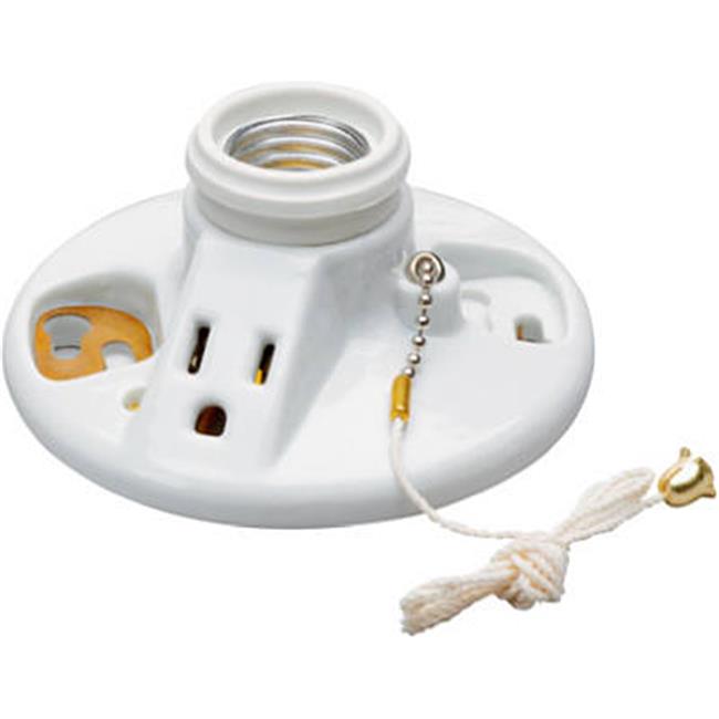 Pass & Seymour 288CC18 Lampholder With Outlet- White