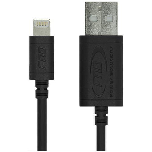Picture of RND Accessories Apple Certified Lightning To Reversible USB 6 ft. Data Sync And Charge 8 Pin Cable - Black