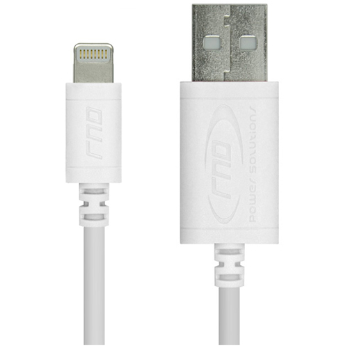 Picture of RND Accessories Apple Certified Lightning To Reversible USB 6 ft. Data Sync And Charge 8 Pin Cable - White