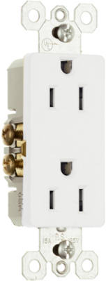 Straight Blade Receptacle, 5-15R, 15 A, 125V AC, 2 Pole, 3 Wire, Grounded
