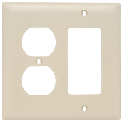 TP826ICC12 Nylon Wall Plate - Ivory - 2 Gang - Pack of 12 - Durable Design