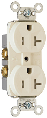 TR20LACC8 Duplex Tamper Resistant Receptacle- 20A- Light Almond -  Pass & Seymour, 197463