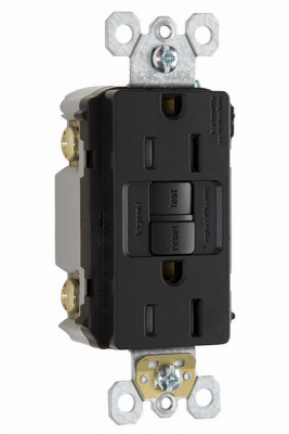 1597TRBKCC4 15A 125V Tamper Resistant Self Testing GFCI Receptacle- Black -  Pass & Seymour, 204841