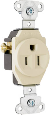 Picture of Pass & Seymour 5251ICC8 15A 125V 3 Wire Grounding Heavy Duty Single Outlet- Ivory