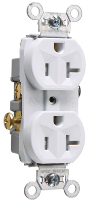 TR20WCC8 20A 125V Duplex Tamper Resistant Receptacle- White -  Pass & Seymour, 197464