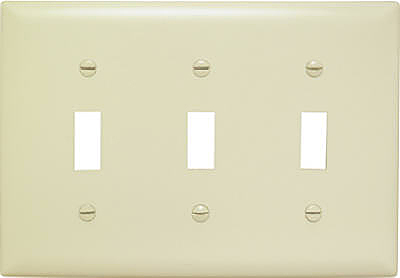 Picture of Pass & Seymour SP3IU 3 Gang 3 Toggle Openings Urea Wall Plate- Ivory