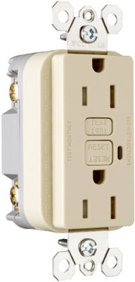 1595TRICC4 15A GFCI Receptacle Tamper Resistant- Ivory -  Pass & Seymour, 103909