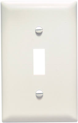 Picture of Pass & Seymour TP1LACP10 1 Gang 1 Toggle Opening Nylon Wall Plate- Light Almond