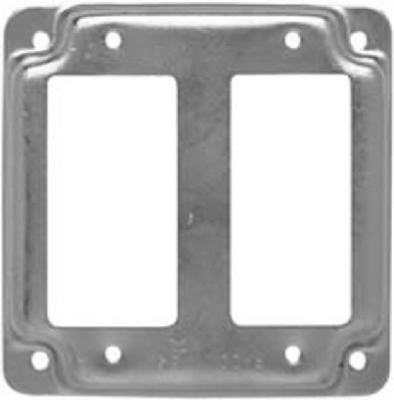 809C 4 in. Flat Corner Square Double Ground Fault Interrupter Receptacle Box Cover