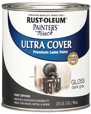 1986-502 QT Gloss Latex Paint- Dark Gray