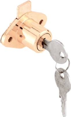 U 9947 0.87 in. Brass Plated Drawer - Cabinet Lock