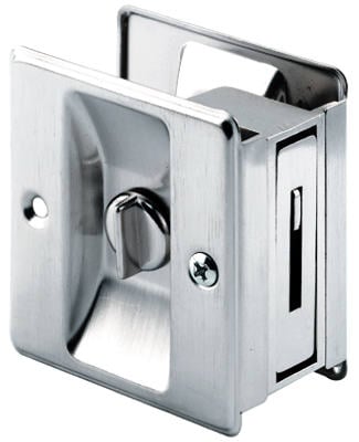 164159 Pocket Door Lock & Pull- Solid Brass
