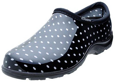 5113BP09 Polka Dot Garden Shoe - Black & White - Size 9